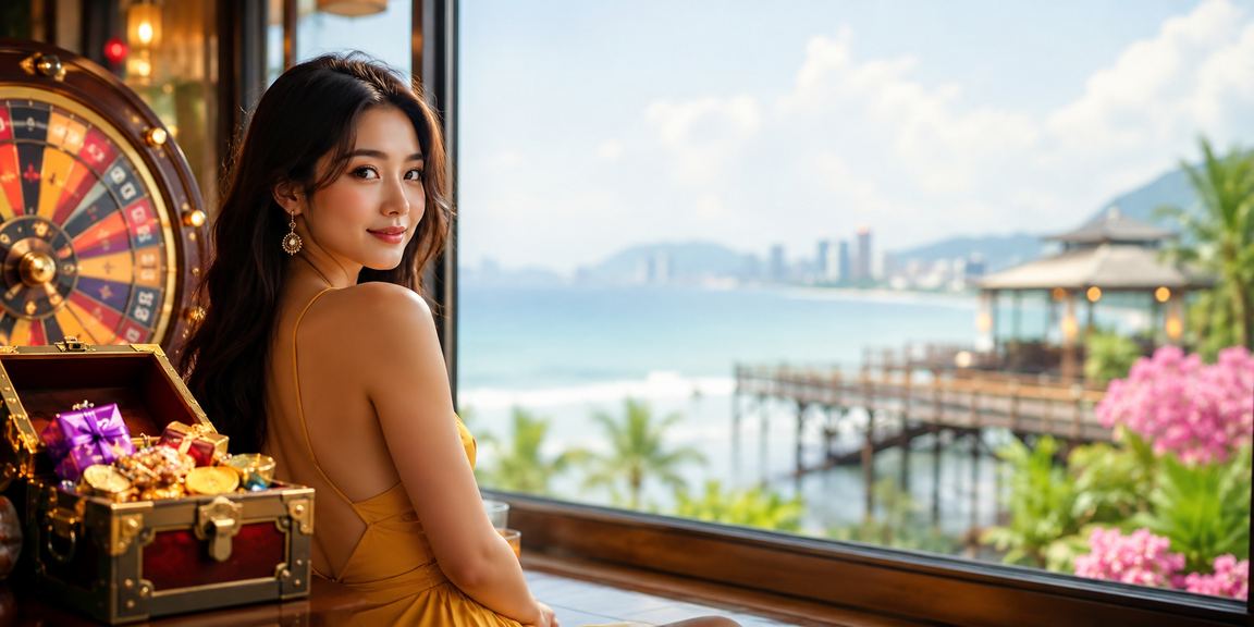 Người chơi Roulette tại Đà Nẵng thư giãn với cà phê và điện thoại vào buổi chiều